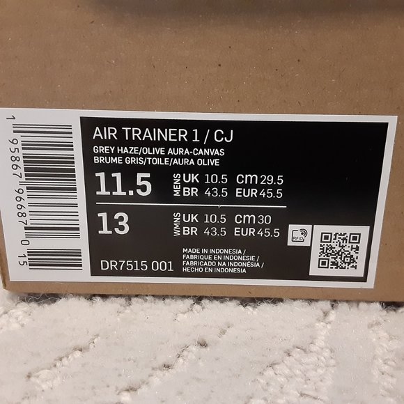 SIZE 11.5 - Travis Scott Nike Air Trainer 1 SP Grey Haze - DR7515-001 - NEW!! - Picture 9 of 9